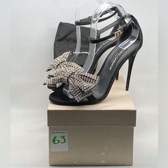 Dolce&Gabbana 100MM Crystal-Embellished Bow Sandals size 39 - Picture 14 of 16
